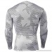 PKAWAY Mens Long Sleeve Camo Compression Shirt Slim Fit Workouts Shirt White B07PK6675F